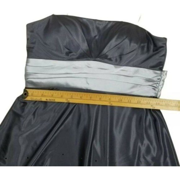 Dressbarn Cocktail Dress Woman Sz 8 M Gray Silver Dots Sleeveless Bubble Knee - Picture 7 of 12